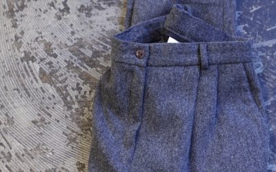 Vintage Hi-Waist Wool Tuck Pants