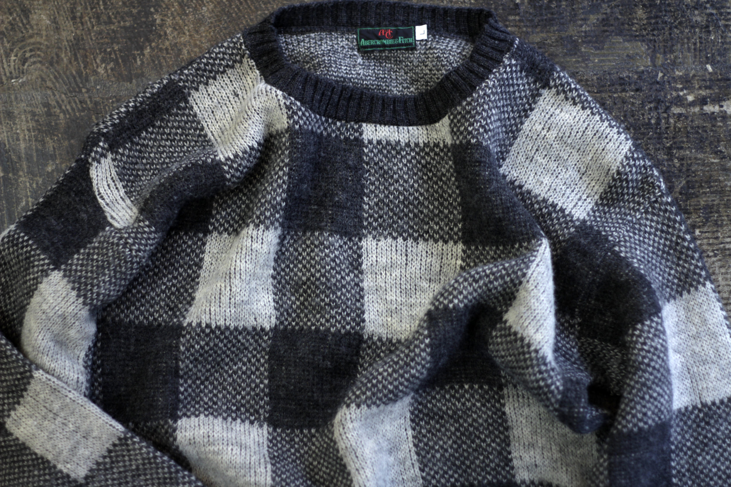 OLD Abercrombie & Fitch 70-80's Checker Knit “Made in U.S.A