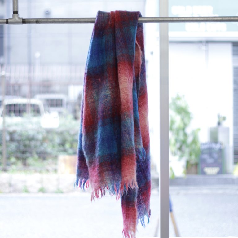 Ombre Check Mohair Big Stole