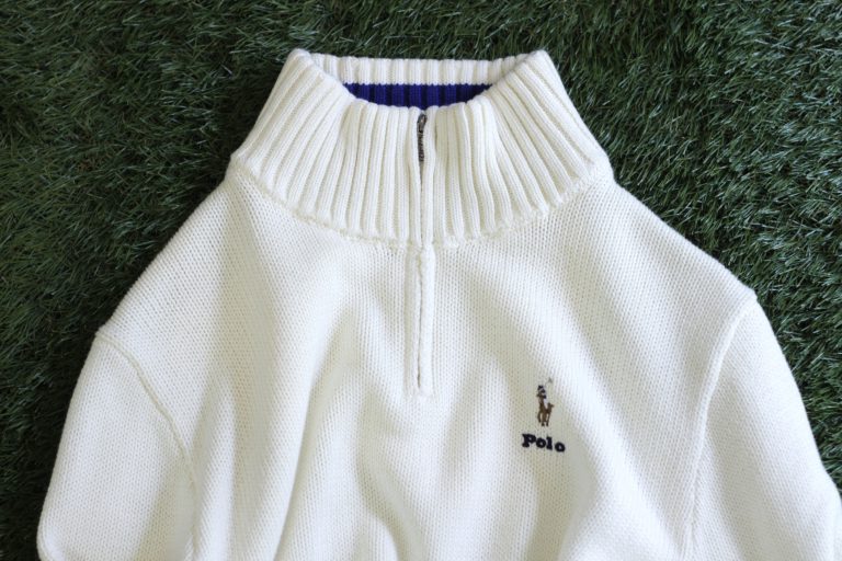 POLO Ralph Lauren Embroidery Logo Half Zip Cotton Knit