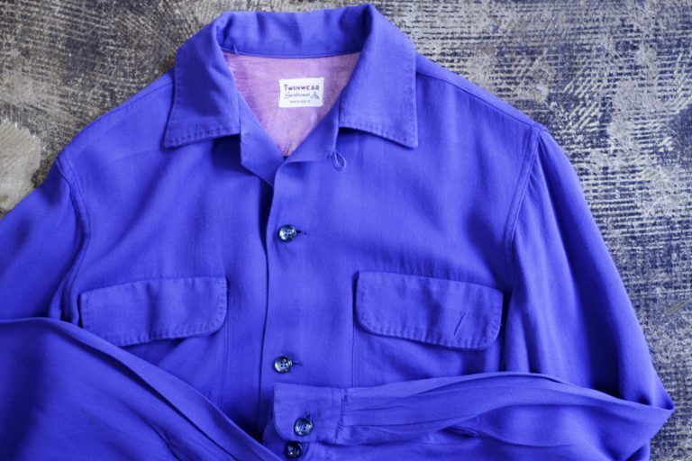 Twinwear Vintage 50’s Rayon Open Collar Shirt