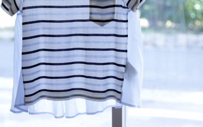 sacai luck Cotton × Chiffon Border T-Shirts