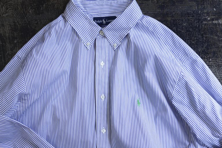 OLD POLO by Ralph Lauren Embroidary Logo Stripe Shirt
