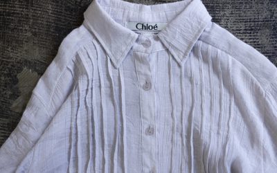 Chloé Open Back Tuck Dress Shirt