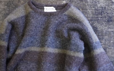 SABRE LONDON Vintage Color Block Mohair Knit “Made in England”