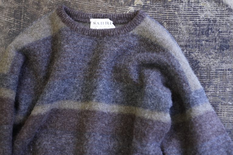 SABRE LONDON Vintage Color Block Mohair Knit “Made in England”