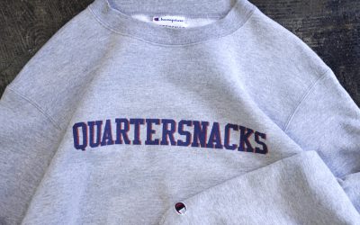 QUARTERSNACKS × Champion Double Color Logo Sweat