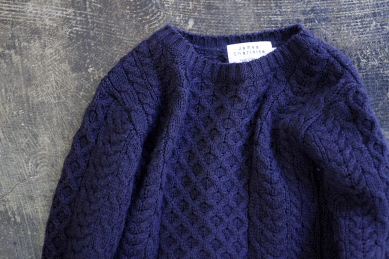 James Charlotte Cable Knit Sweater Made in UK