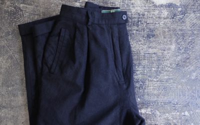 Vintage Hi-Waist Wool Tuck Pants