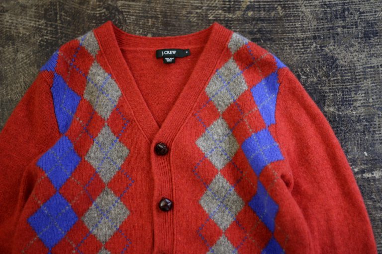 J.CREW Argyle Knit Cardigan