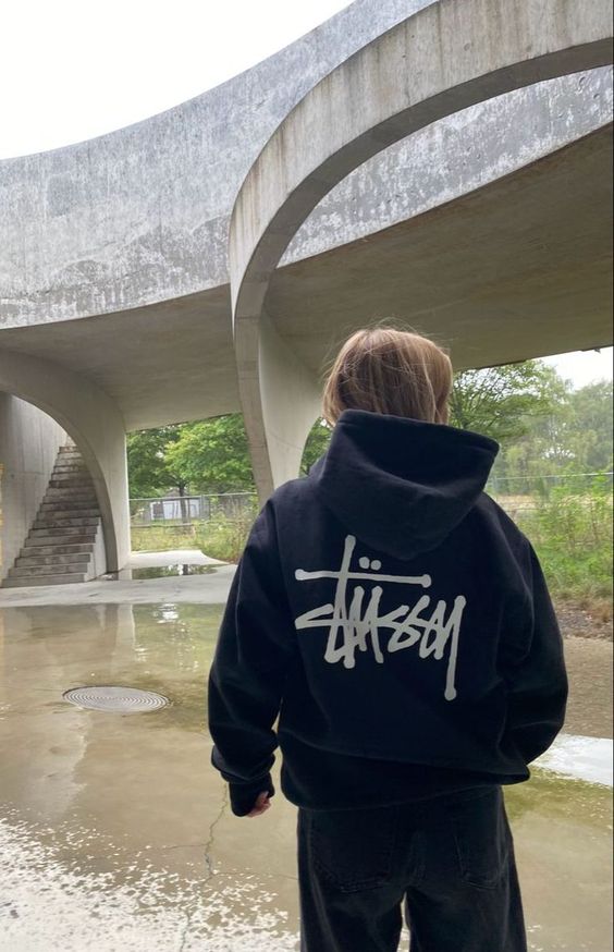 90s stussy gold logo hoodie