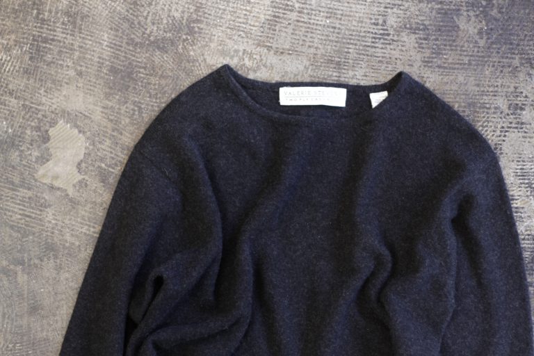VALERIE STEVENS Vintage Two Ply Cashmere Crew Neck Sweater