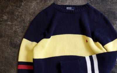 POLO by Ralph Lauren 90’s Embroidery Logo Border Cotton Knit