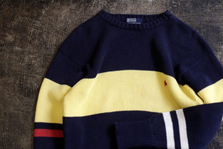 POLO by Ralph Lauren 90’s Embroidery Logo Border Cotton Knit