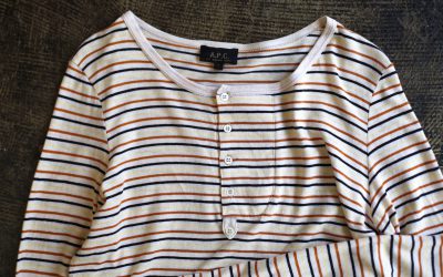 A.P.C. Henry Neck Border T-Shirts