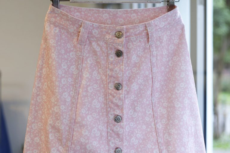 GANNI Flower Print Denim Skirt