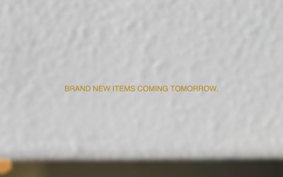 New Items Coming Tomorrow.