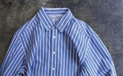 Eddie Bauer 80s-2ply Cotton Vintage Wash  Stripe Shirt