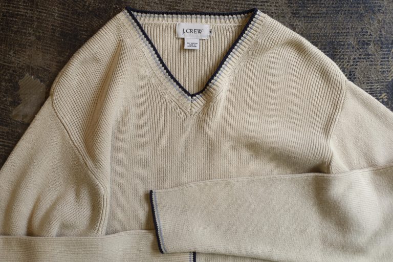 J.CREW OLD V-Neck Line Cotton Knit