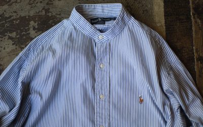 POLO by Ralph Lauren 90’s No-Collar Candy Stripe Shirt “YARMOUTH”