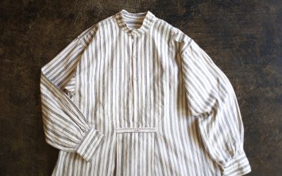 1940-1950s FRENCH VINTAGE ”GRANDPA STRIPE SHIRT”