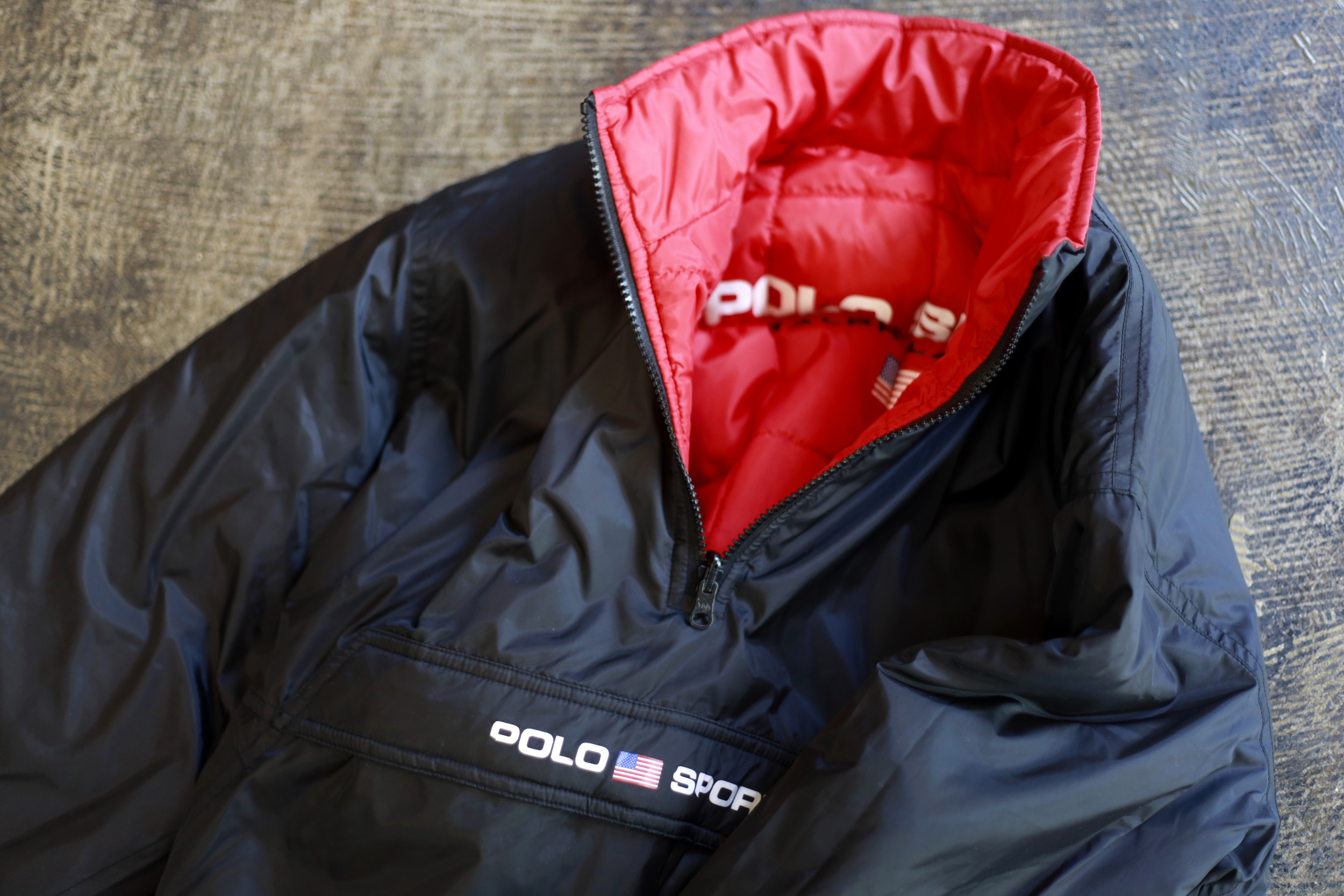 【90s】POLO SPORT トラディショナルジャケット フェード ダック 90s~00s POLO SPORT Duck Work Jacket 黒 L ポロスポーツ ダック