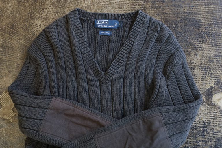 POLO by Ralph Lauren Old V-Neck Rib Cotton Knit
