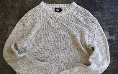 Calvin Klein OLD 90-00s V-Neck Linen Knit