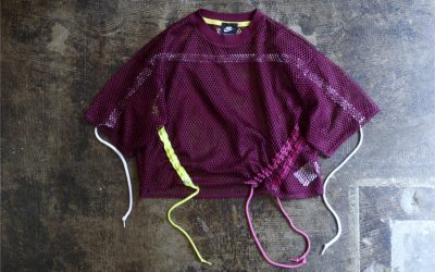 NIKE SPORTWEAR Short Sleeve Drawstring Mesh Tops