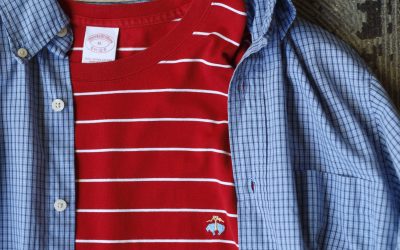 Brooks Brothers Supima Cotton Border Embroidery Logo T-Shirts