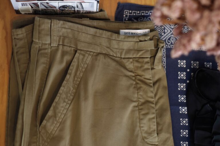 See By Chloé Side Line Cotton Military Trousers