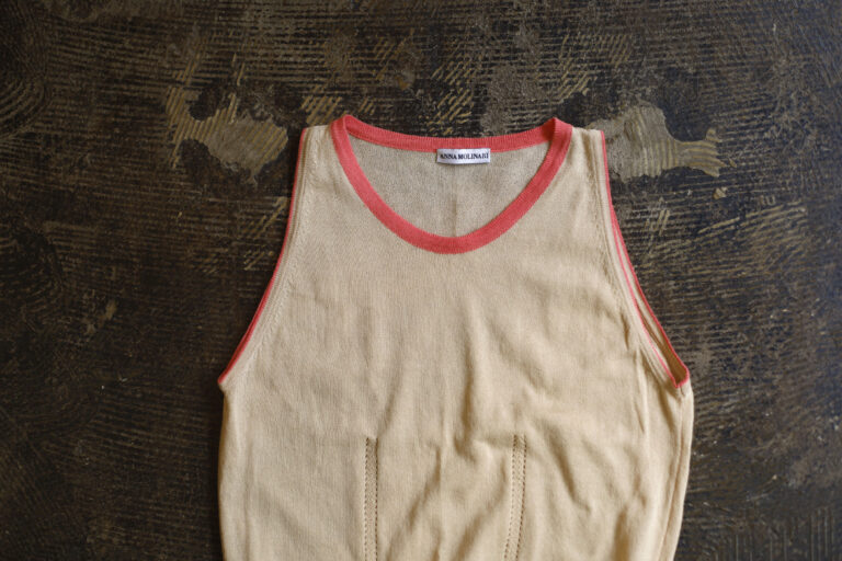 ANNA MOLINARI Cotton Knit Color Tank Top