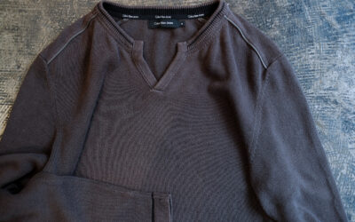 Calvin Klein Jeans Split Neck Cotton Knit